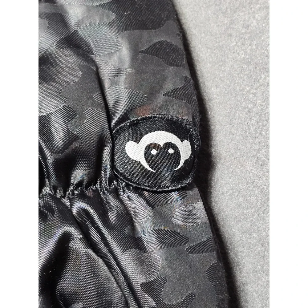 Appaman Girls Black Camo Shiny Fur Trimmed‎ Hooded Zipped Puffer Coat Size 6 EUC
